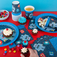 Load image into Gallery viewer, Robot Party Supplies Set - 72 pcs Plates, Cups &amp; Napkins
